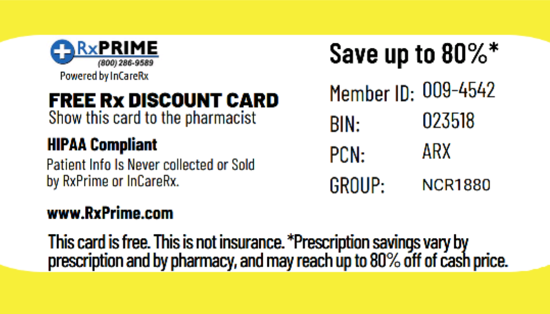 RXPrime Pharmacy Discount Card